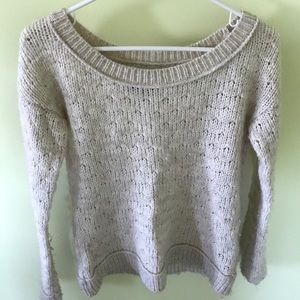 American Eagle crochet off-white sweater.